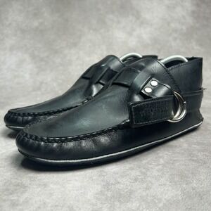 Quoddy Ring Boots Black Leather Chukka Silver Hardware Women's 11